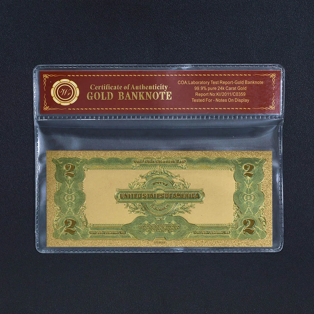 1899 СЕРИЯ $2 два доллара Серебряный сертификат США Золотая банкнота тонкая 24