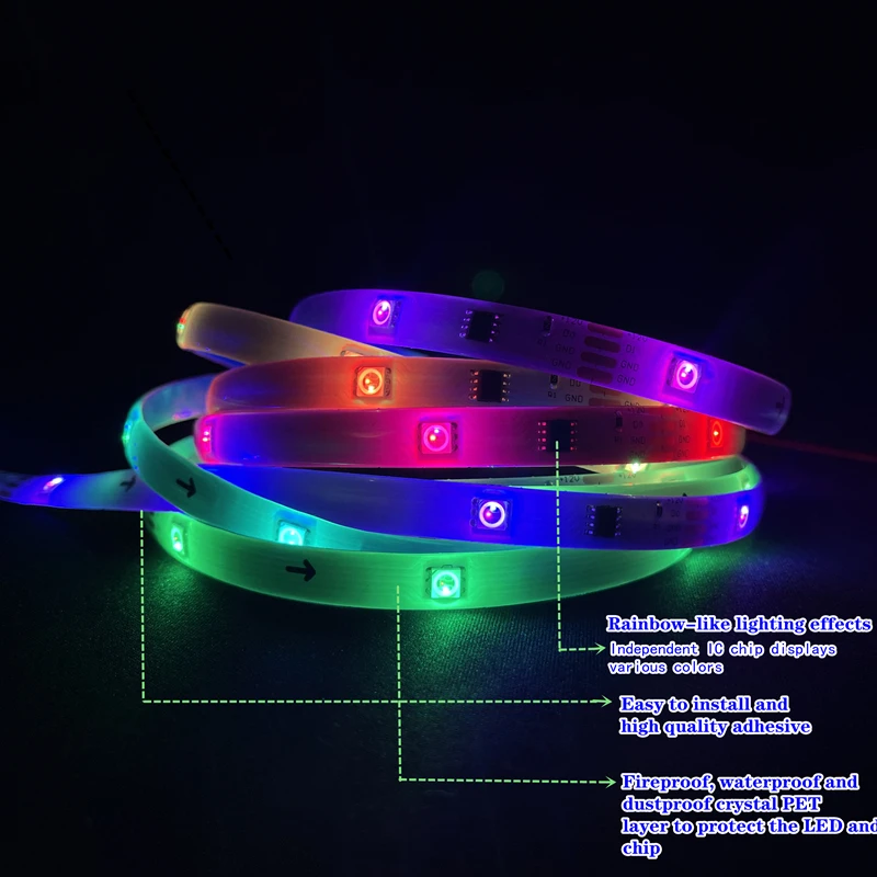 Светодиодная ленсветильник RGBIC Dream Color SMD WS2811 светильник светящаяся декоративная