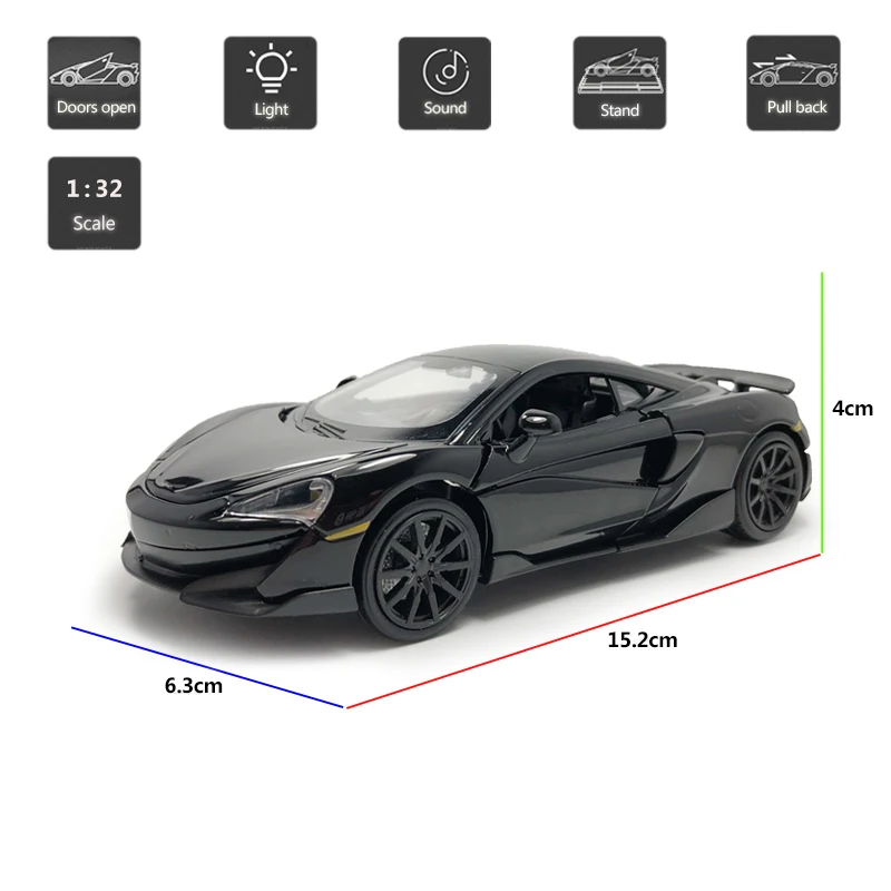 HOMMAT 1:32 Масштаб McLaren 600LT 2019 Supercar модель автомобиля литой сплав игрушечный