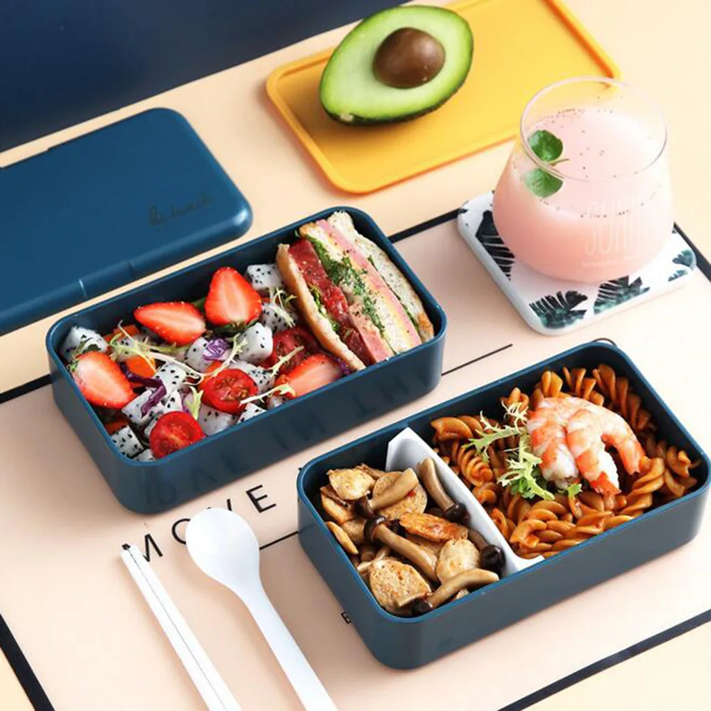 Новый Ланч бокс Bento для студентов офисных работников двухслойный открытый