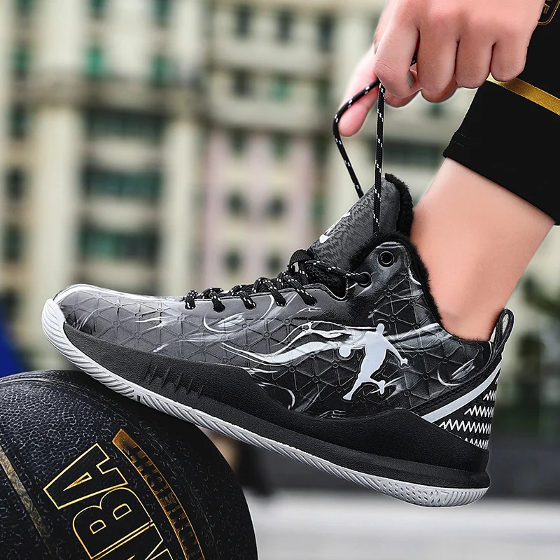 Зимняя обувь с высоким берцем и бархатом теплая хлопковая для