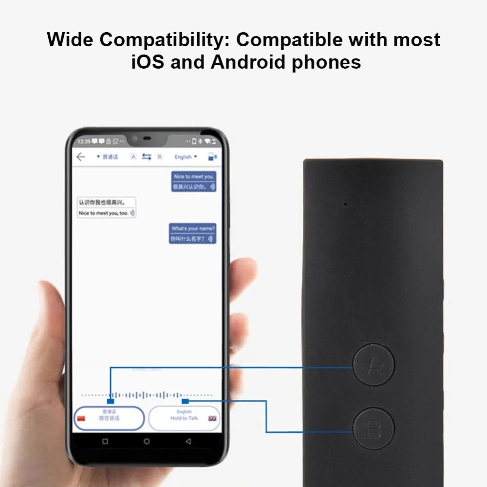 Портативный Умный переводчик голоса T6 двухсторонний карманный в реальном