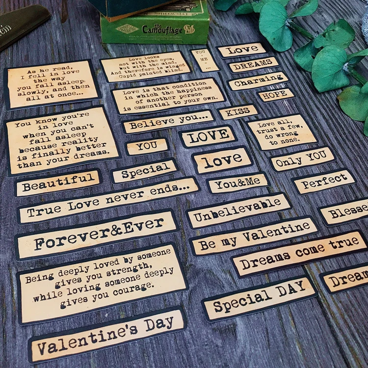 Бумажные наклейки ZFPARTY с надписью Love Words для скрапбукинга счастливый