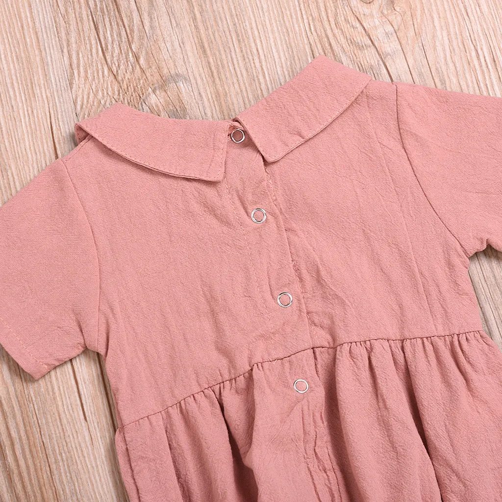 Комбинезон для новорожденных девочек однотонный комбинезон с короткими