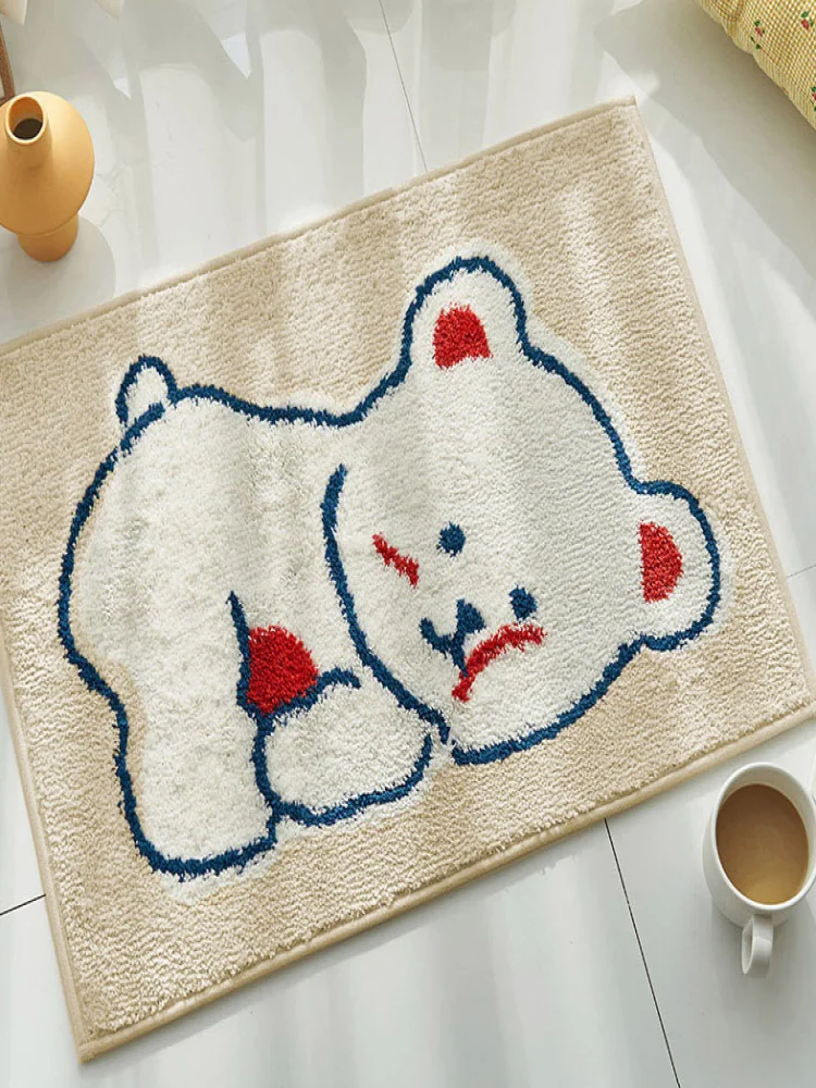 Милый мультяшный японский и корейский квадратный ковер с рисунком медведя карри