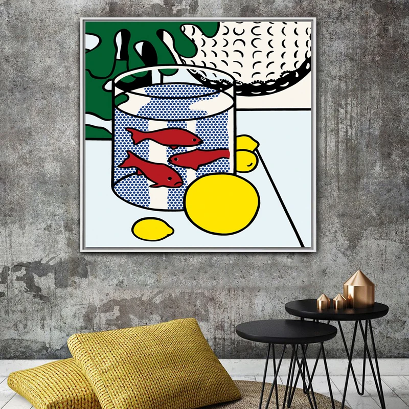 RELIABLI ART Roy Lichtenstein поп-арт, Картина на холсте, абстрактное искусство для гостиной, квадратные настенные картины, печать на холсте, без рамки