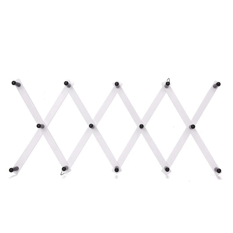 

14 Hooks Mulfifuctional Wooden Wall Hanger Expandable Coat Rack for Caps Hanging Bags Hanger in the Hallway Door Hook Organizer