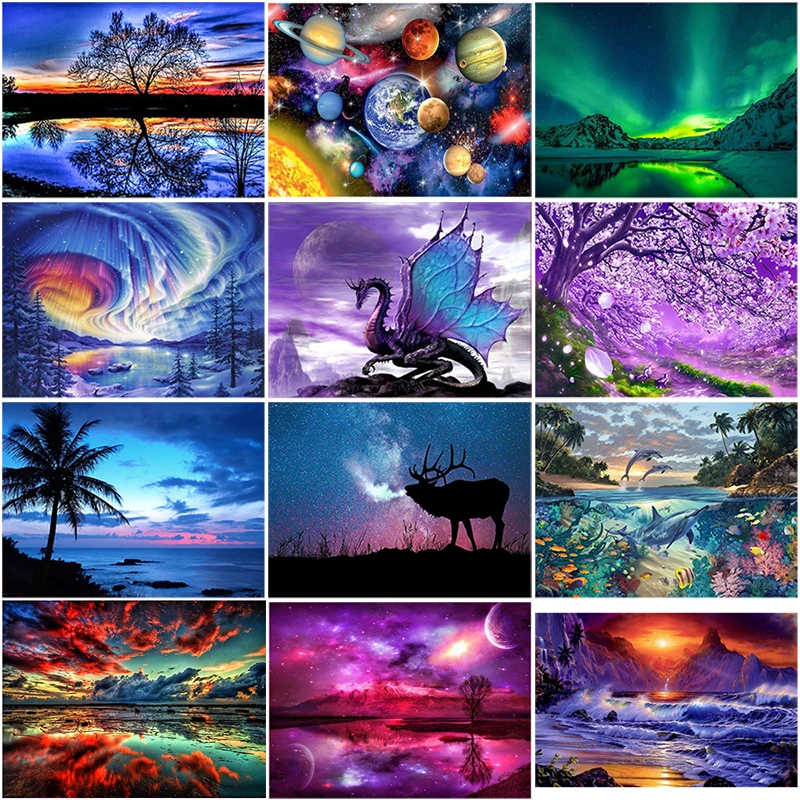 Сделай Сам пейзаж 5D алмазная картина вышивка крестиком мультфильм Алмазная