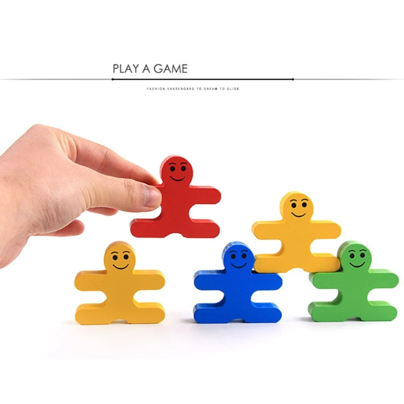 

Деревянные блоки в форме человека, игра для укладки, обучающая игрушка, геометрические строительные блоки, развивающие игрушки для детей, м...