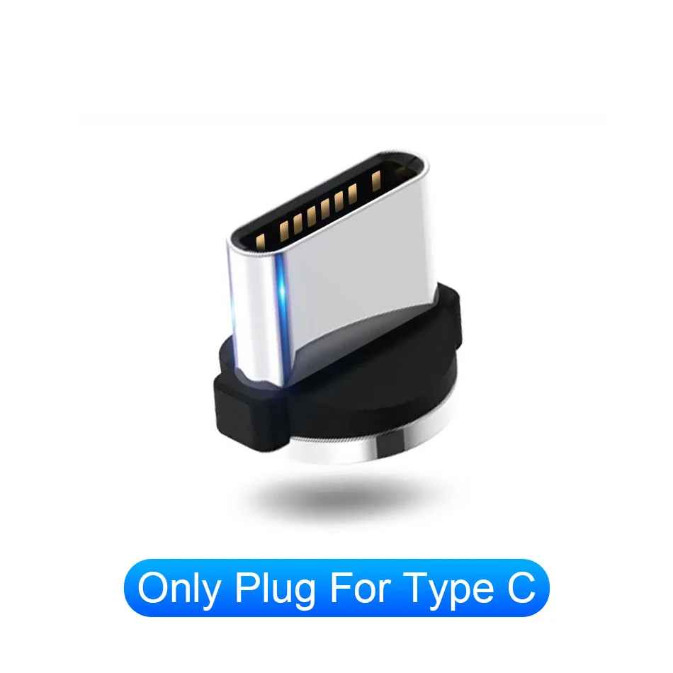 Магнитный кабель светодиодный светящийся Micro usb type C зарядное устройство с интерфейсом Lightning для iPhone samsung Быстрая зарядка USB-C кабели для мобильных телефонов type-C - Цвет: Plug for Type C
