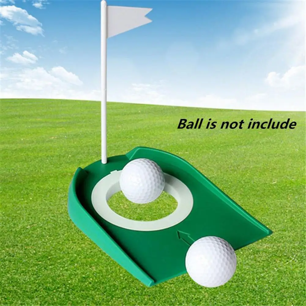 

Golf Indoor Plastic Putter Plate Automatic Putter Cup Return Training Putter Portable Green Mat With Flag