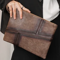 vintage design men clutch bag luxury fashion day clutches men envelope bag shoulder bag leather handbag wallet mens clutch bag