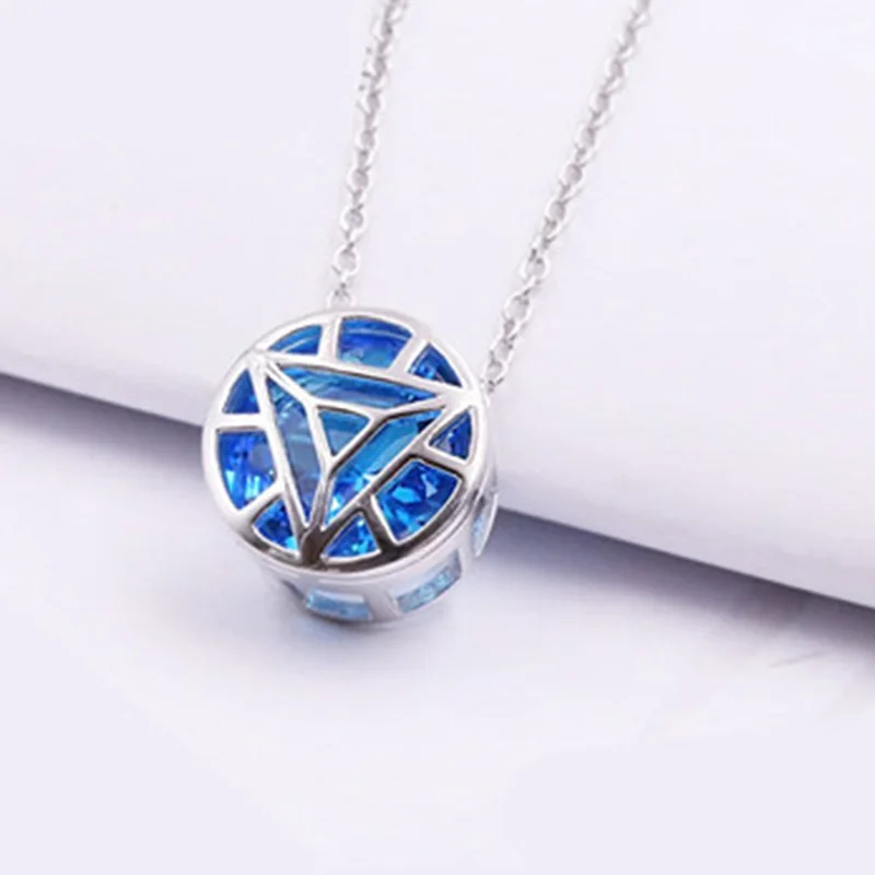 Ожерелье с подвеской Arc Reactor, Круглая Подвеска из серебра 925 пробы, ожерелье s, ювелирные изделия для мужчин и женщин, бижутерия для косплея, рождественский подарок