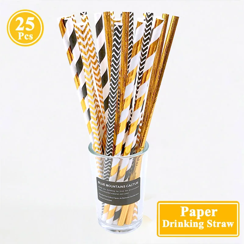 Соломинки из розового золота 25 шт. украшения для первого дня рождения взрослых