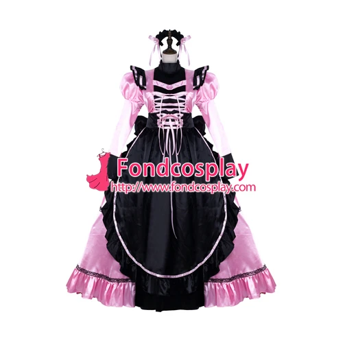 

Sissy maid satin dress lockable Uniform cosplay costume Tailor-made[G2300]