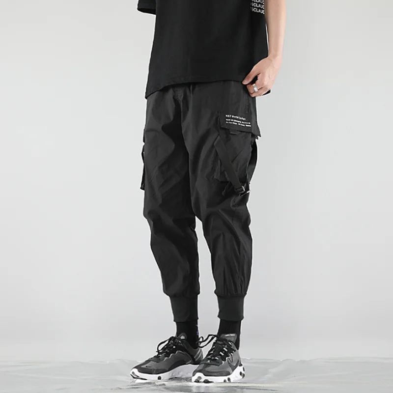 

Cool Japan Autumn Pants Men Multi-pocket Cargo Pants Elastic Waist Harem Pant Summer Hip Hop Casual Loose Joggers Pants Male