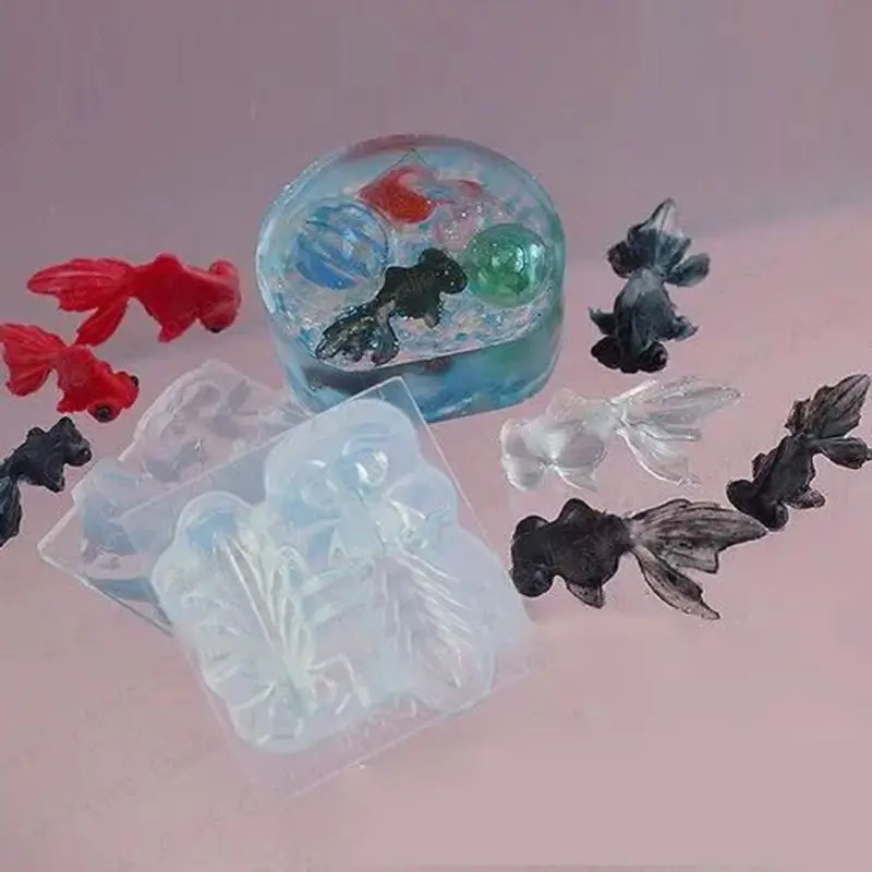 Симпатичные Мини размер 3D Pet Свинья Золотая рыбка силиконовые формы для эпоксидной смолы ювелирные изделия инструменты