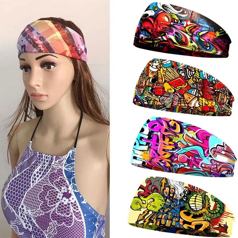 

Женская, мужская, модная, печатная, стандартная полоса пропускания волос, эластичная повязка на голову, ремень на присоске для занятий йогой