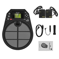 electronic drum percussion drum practice pad 15 drum kit sounds 59 demo metronome timer function lcd display with 2 foot pedals