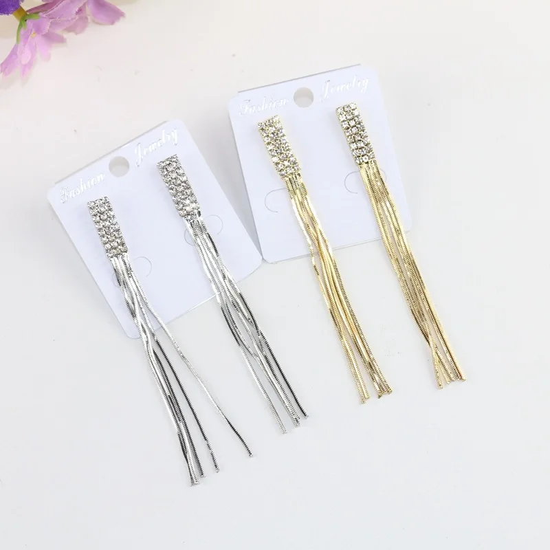Серьги-подвески длинные золотые серьги 2020 металлические с бахромой для женщин 2018