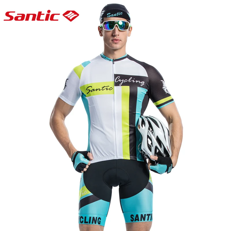 SANTIC Pro Мужской велотренажер шорты и трикотажные набор 4D Подушка нагрудник