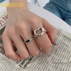 QMCOCO модное 925 Серебряное регулируемое кольцо в форме сердца для очаровательной девушки женщины ювелирные изделия на день рождения Аксессуары для вечеринки Подарки 2021 модные