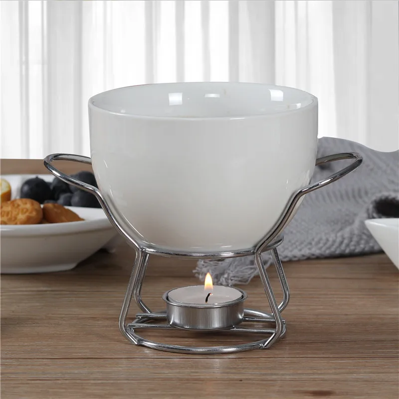 Керамический набор для фондю грелка сыра шоколадный горшок на металлической