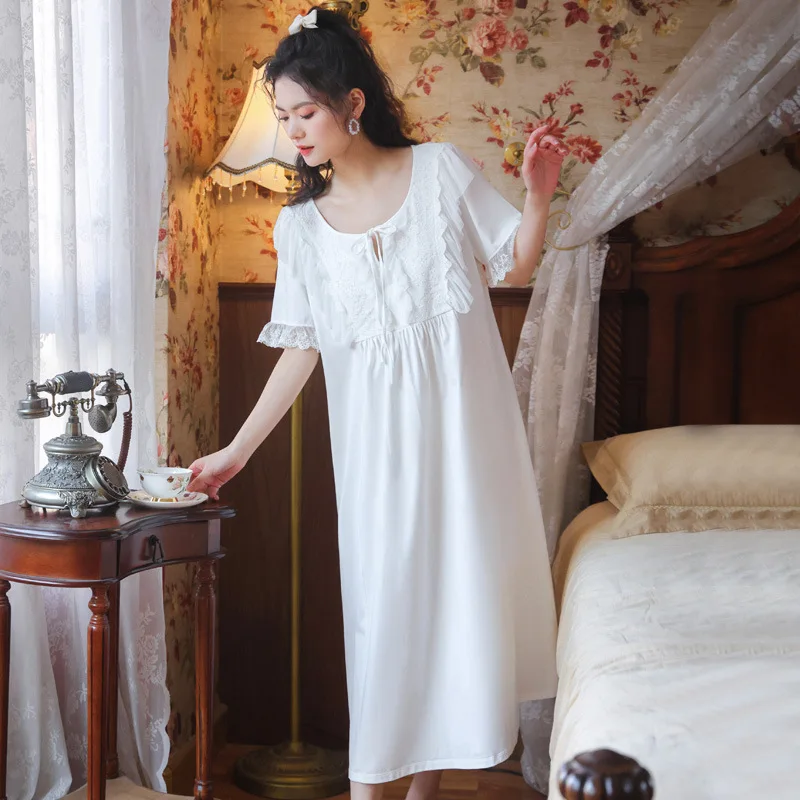 

Короткий рукав рубашки женские летние пижамы с коротким рукавом Ночная рубашка свободные Размеры Дамское Платье Длинные ретро элегантный ...