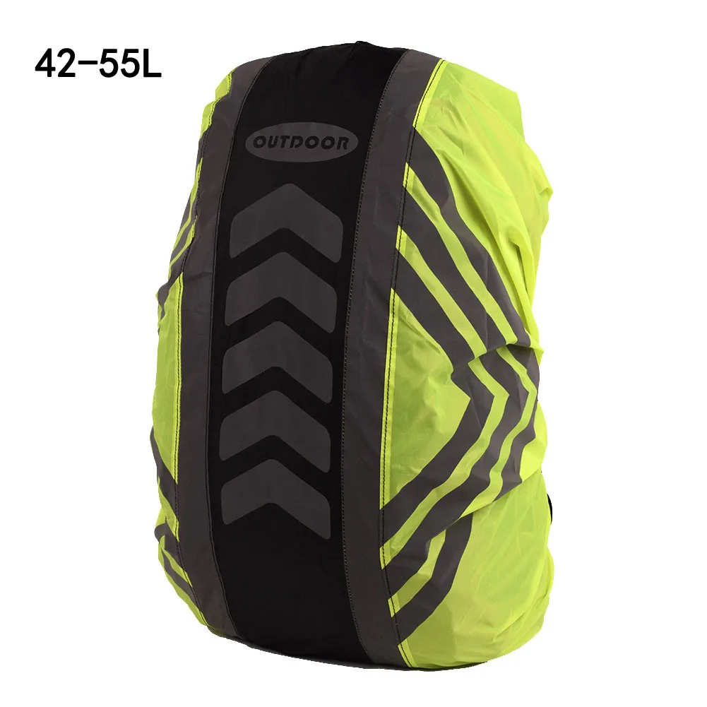 Black 1 42-55L Светоотражающий 20-55L водонепроницаемый мешок дождевик рюкзак Крышка Открытый путешествия Кемпинг пылезащитный непромокаемые чехлы для рюкзаков - Цвет: Black 1 42-55L