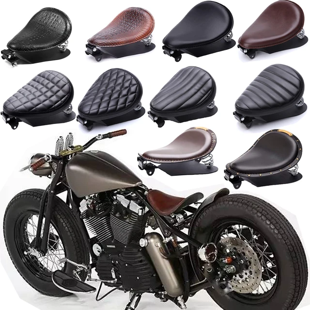 Universal moto bobber motorcycle solo seat chopper saddle vintage cushion parts for harley davidson iron 883 sportster softail
