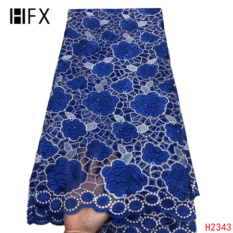 HFX зеленая африканская кружевная ткань 2019 Высококачественная Вышивка Тюль