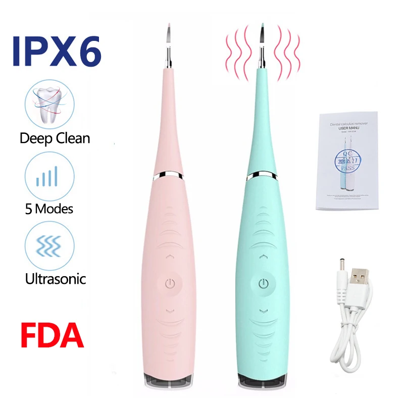 

Electric Ultrasonic Dental Scaler Portable Tooth Calculus Remover Tooth Stains Tartar Tool Whitening Teeth Oral Hygiene Cleaners