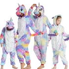 Зимняя Пижама-комбинезон в стиле аниме, женская одежда для сна, кигуруми, пижамы для взрослых, Стич, панда, единорог, Лев, косплей, Детская Пижама для мальчиков и девочек