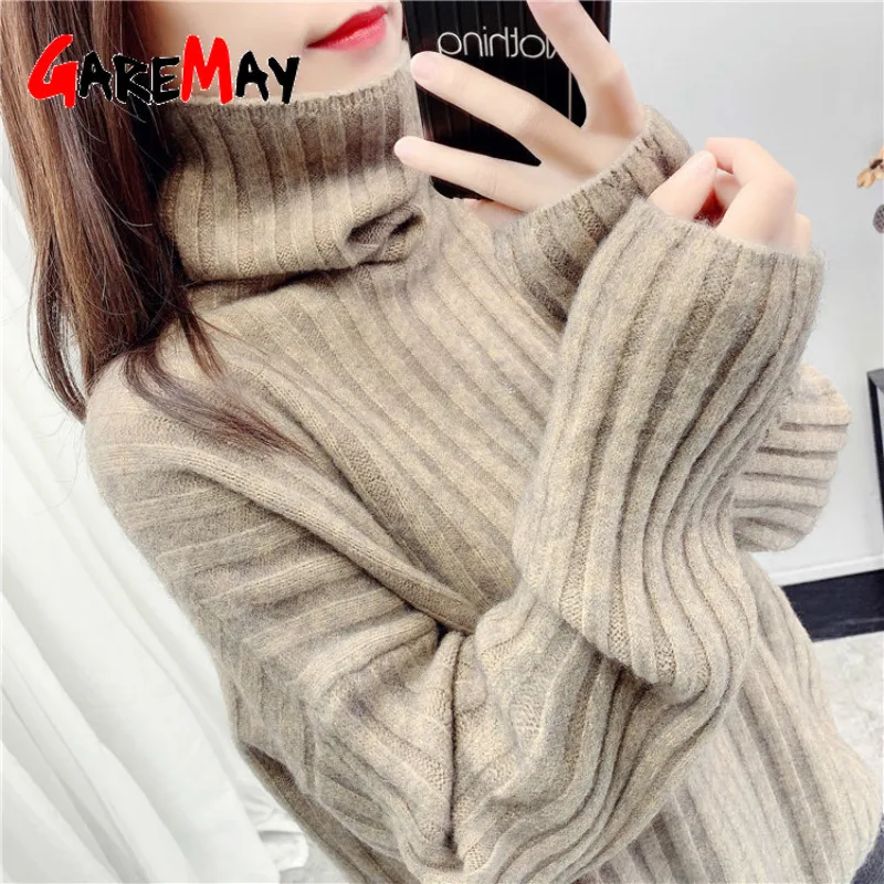 Теплые женские свитера с высоким воротом 2022 зимние топы для женщин Повседневный