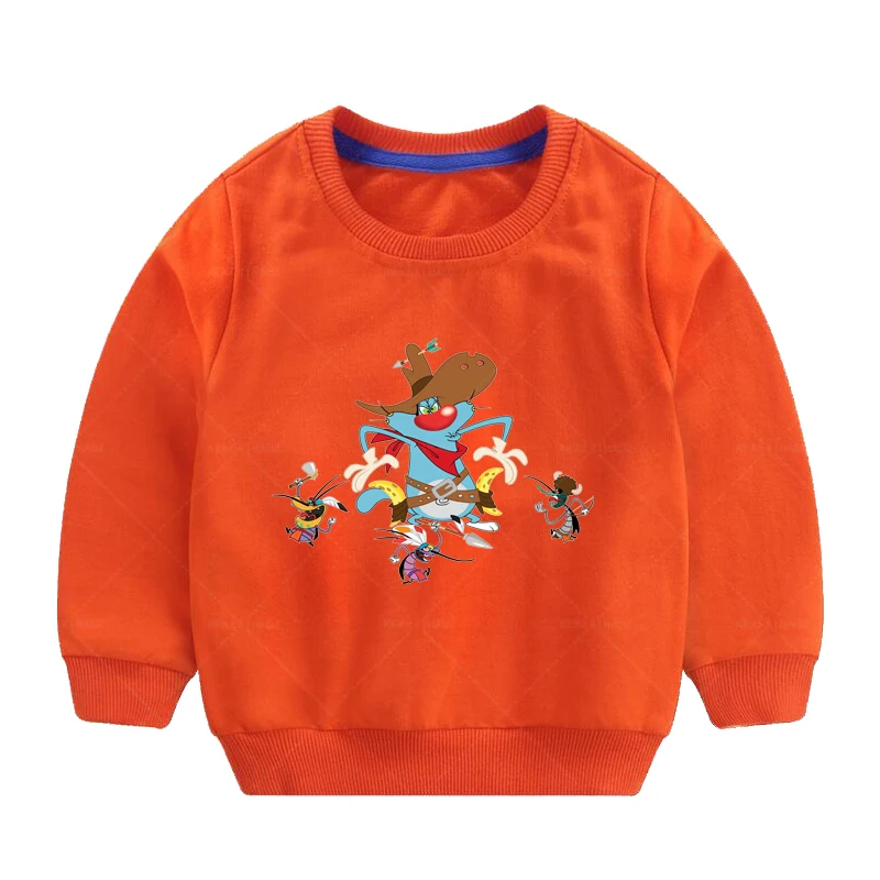 

Autumn Winter Printing Oggy And The Cockroaches Kids Sport Shirt Boy Girl Pure Cotton Breathable Sweat Shirt Children Tshirt