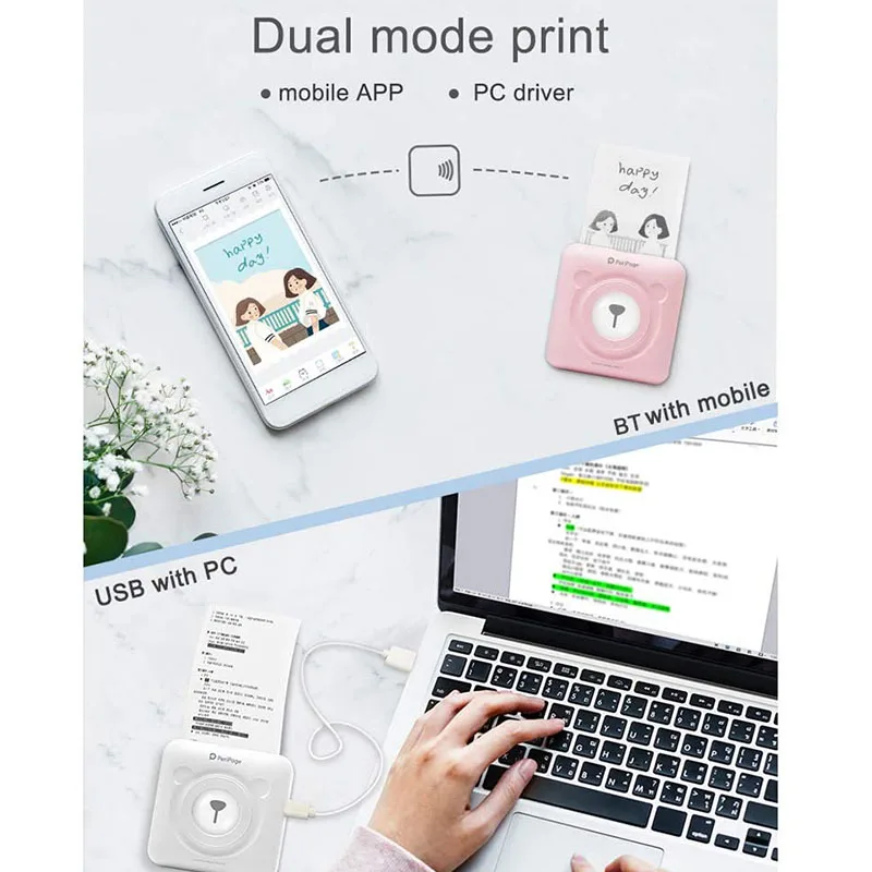 GOOJPRT PeriPage Мини карманный Беспроводной BT Термальность принтер фото Label Memo