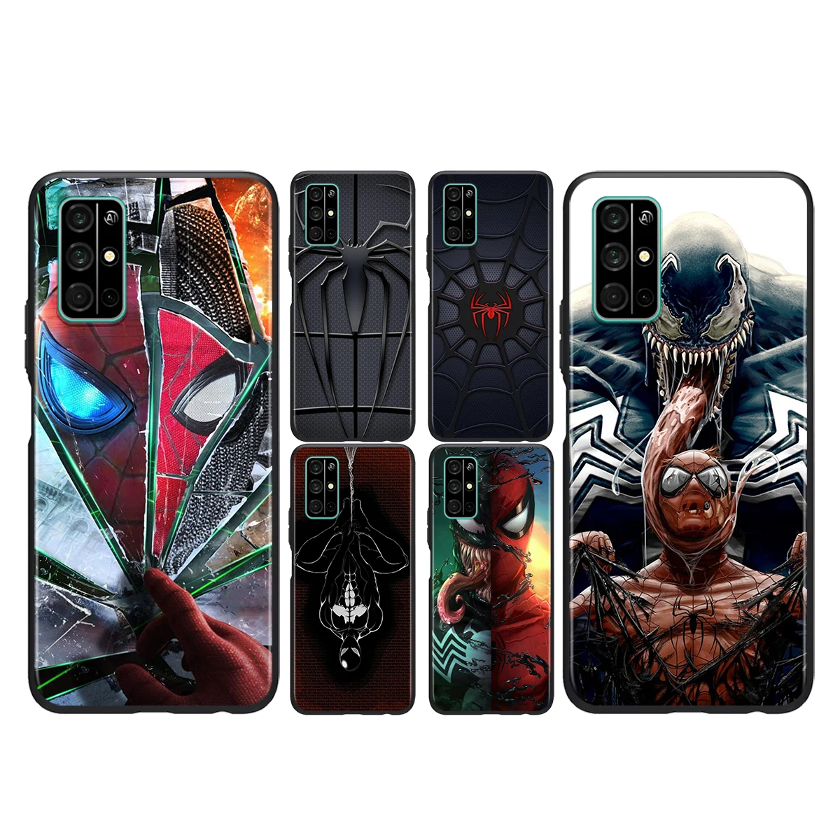 

For Honor Play 3E 8S 8C 8X 8A 8 7S 7A 7C MAX Prime Pro 2019 2020 Black Phone Case Marvel venom spider man Soft Silicone Cover