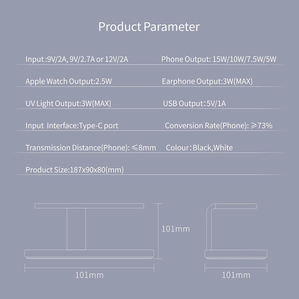 5 в 1 Многофункциональный Qi Беспроводной Зарядное устройство Док станция для уфл