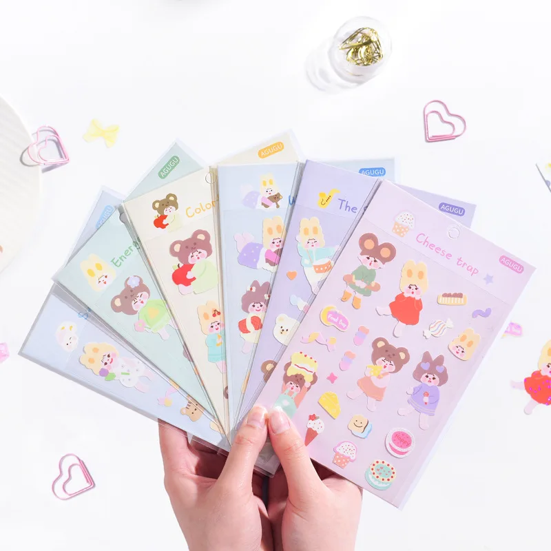 

1 Sheets Sweetheart Milk Bag Series Hand Account Stickers Cute Girl Cartoon Material Stickers Student Ins Decoration Stickers