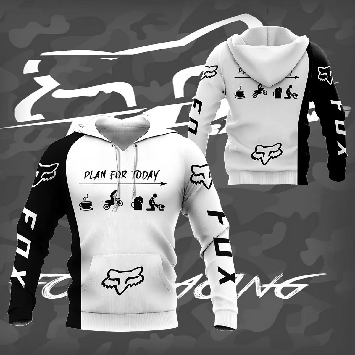

2021 new men's and women's outdoor sports racing jersey hoodie motorcycle leisure outdoor oversized Harajuku hoodie