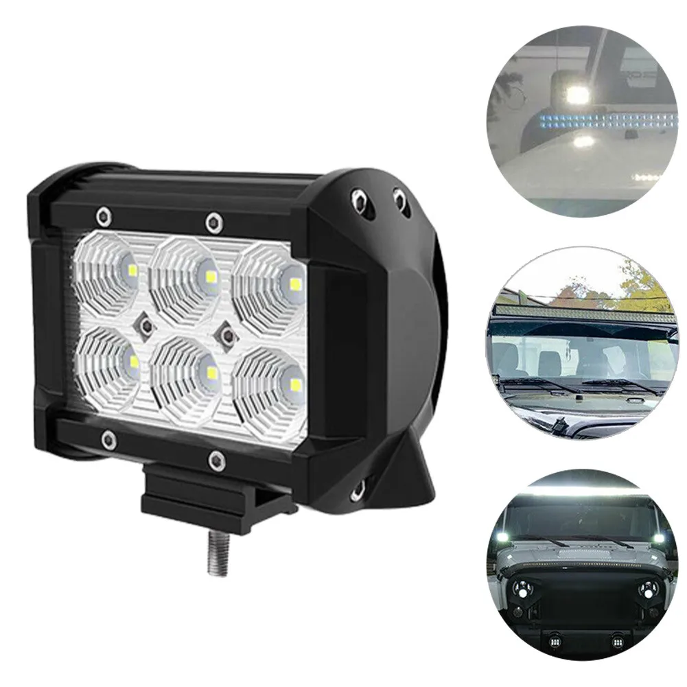 

1 Pc Car LED Work Light Inspection Lamp Spotlight Off-Road Modified General LED Fog Lights 18W 12V 6000K Auto Accessories