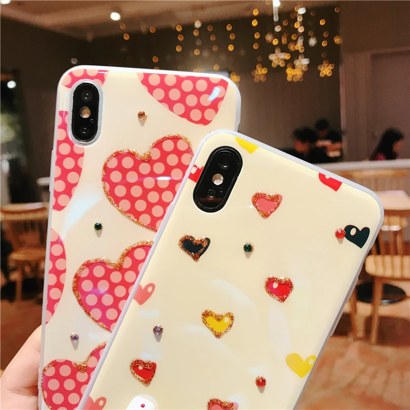 Мягкий силиконовый чехол для iPhone 11 Pro X XR Xs Max 6 6s 7 8 Plus с блестящим