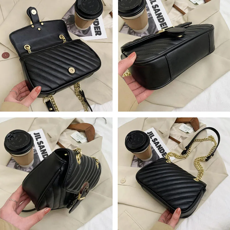 

2021 new brand ladies bag luxury designer ladies shoulder bag fashion chain messenger bag high quality leather handbag purse