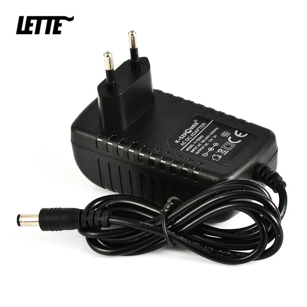 12V 2A DC Выход питания ЕС США Великобритания вилка 100 240V AC вход 120 см кабель зарядное