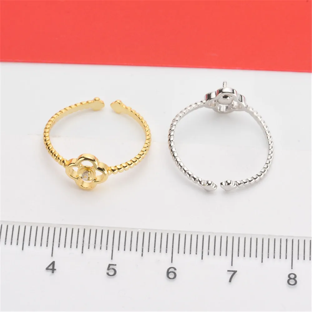

DIY Pearl Rings Jewelry Making for 925 Silver Rings Settings Adjustable Opening Blank Base Classic Ring Mount Charm Gift Factory