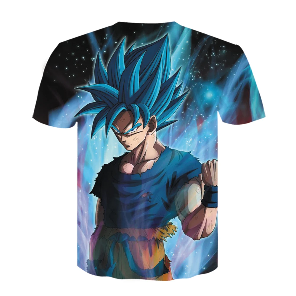 Новая футболка Dragon Ball z летняя с 3D принтом Super Saiyan Wukong черная чайная куртка для