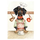 Алмазная мозаика, квадратная, круглая, 5D, DIY наборы для алмазной живописи, с изображением кофейника, повара, собаки, для домашнего декора, A1774