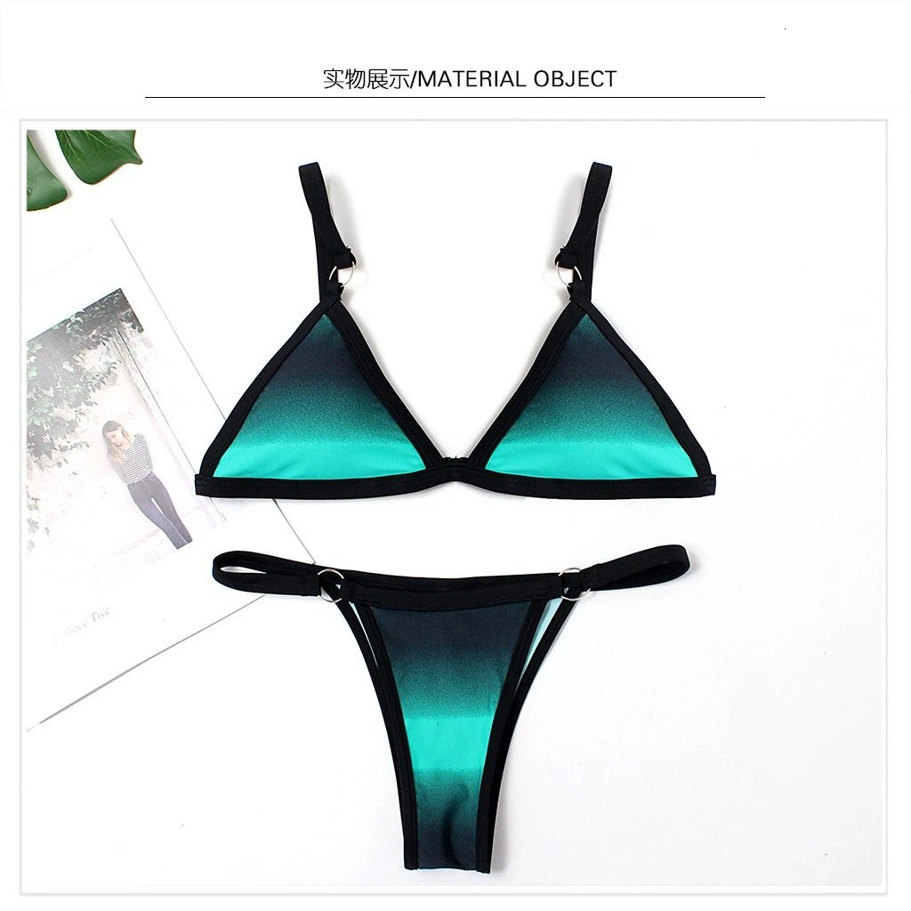 Lefeel бикини в полоску однотонный купальник сексуальный топ для женщин 2020 бандаж