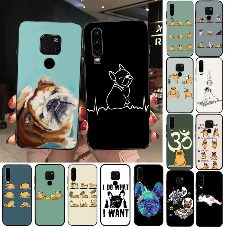 

FHNBLJ Cute French English Bulldog Phone Case For Huawei Nova3I 3E mate9 10 20lite 20Pro 40 30pro funda case