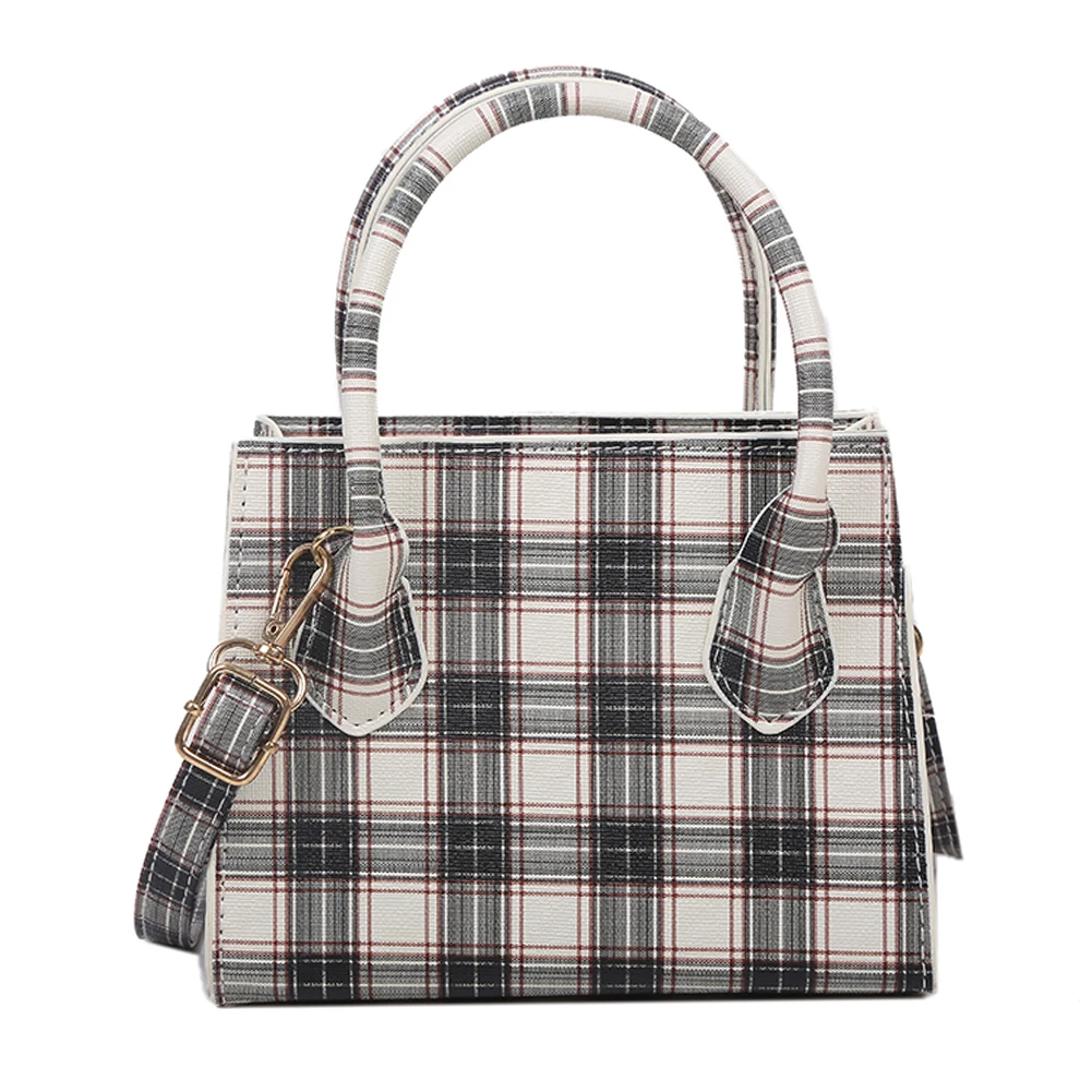 

Small Plaid Pattern Solid Color PU Leather Crossbody Bags For Women 2021 Summer Lady Shoulder Handbags Female Simple Totes Purse